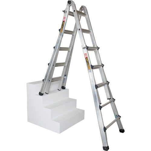 Telescoping Multi-Position Ladder, Aluminum, 300 lbs., CSA Grade 1A Waymarc Industries Inc