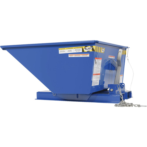 Conteneur autobasculeur en style D &agrave; profil bas, Acier, 1/3 vg³, Bleu Waymarc Industries Inc