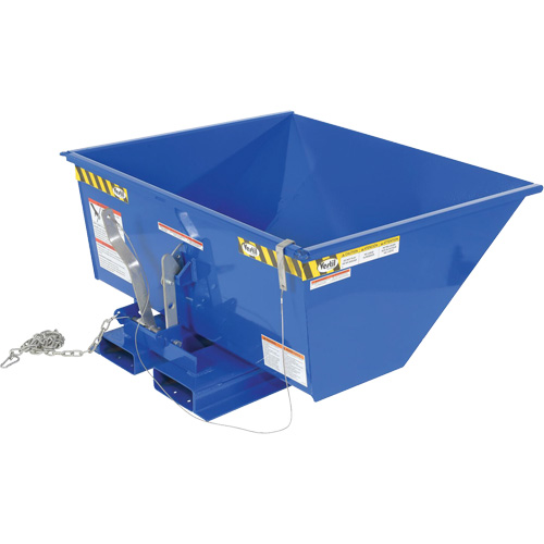 Conteneur autobasculeur en style D &agrave; profil bas, Acier, 1/2 vg³, Bleu Waymarc Industries Inc