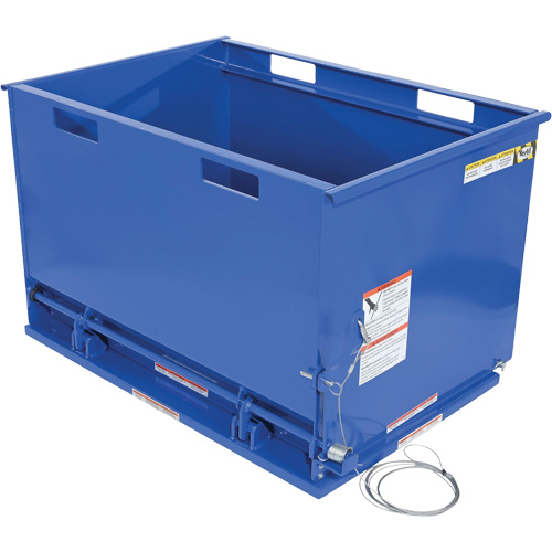 Contenant autobasculeur &agrave; fond ouvrant, Acier, 1 vg³, Bleu Waymarc Industries Inc