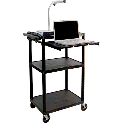Electric Utility Cart, 3 Tiers, 24" x 42" x 18", 300 lbs. Capacity Waymarc Industries Inc