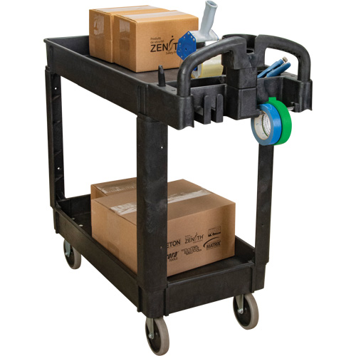 Chariot utilitaire, 2 tiers, 17-1/8" x 33-1/2" x 37-5/8", Capacit&eacute; 550 lb Waymarc Industries Inc