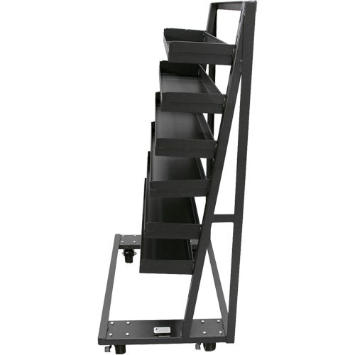 Single-Sided Heavy Duty A-Frame Cart with 6 Lipped Trays, 38" x 25" x 63", 2500 lbs. Capacity Waymarc Industries Inc