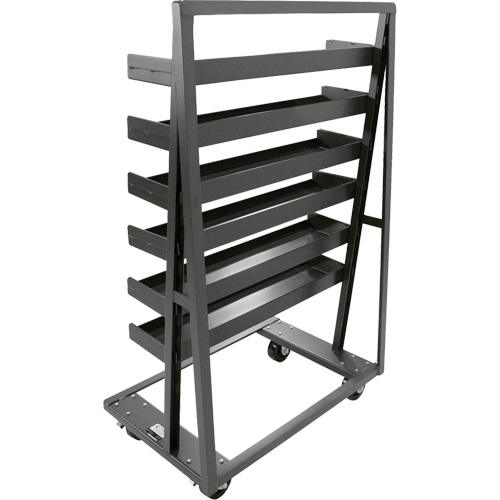 Single-Sided Heavy Duty A-Frame Cart with 6 Lipped Trays, 38" x 25" x 63", 2500 lbs. Capacity Waymarc Industries Inc