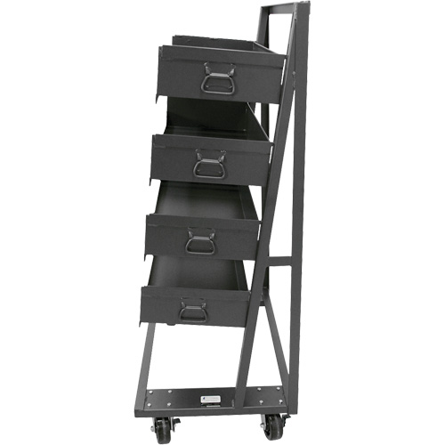 Chariot &agrave; cadre en A robuste &agrave; un c&ocirc;t&eacute; avec 4 grands plateaux, 38" x 25" x 63", Capacit&eacute; 2500 lb Waymarc Industries Inc