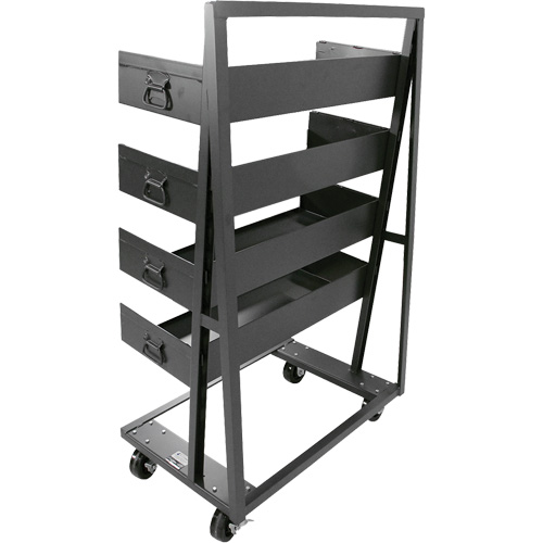Chariot &agrave; cadre en A robuste &agrave; un c&ocirc;t&eacute; avec 4 grands plateaux, 38" x 25" x 63", Capacit&eacute; 2500 lb Waymarc Industries Inc