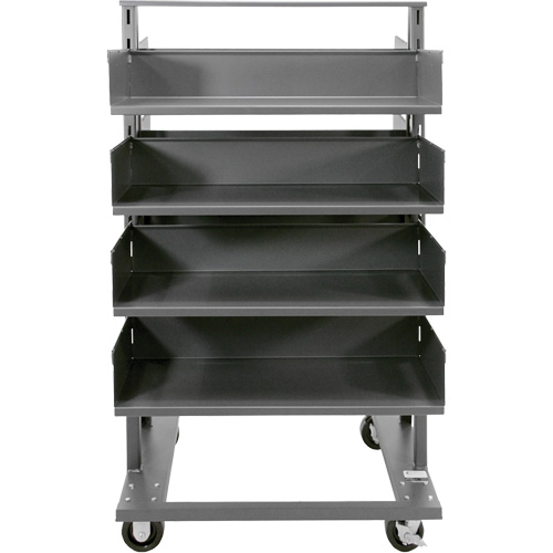 Double-Sided Heavy Duty A-Frame Cart with 8 Large Trays, 38" x 30" x 63", 2500 lbs. Capacity Waymarc Industries Inc