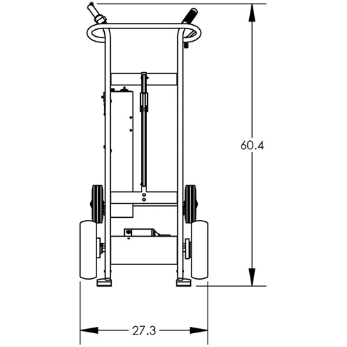 Powered Drum Hand Truck with Pneumatic Wheels Waymarc Industries Inc