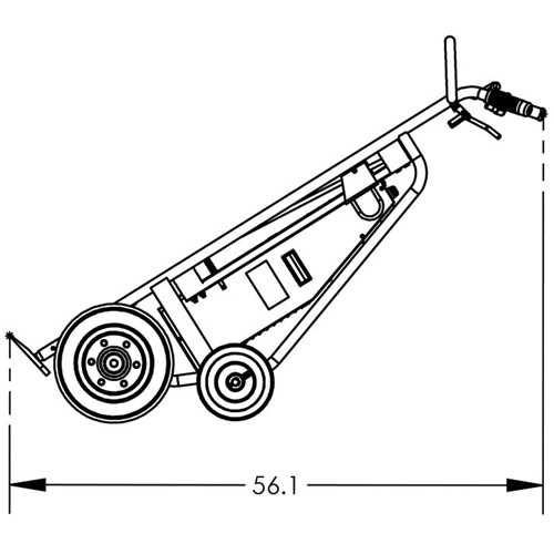 Powered Drum Hand Truck with Pneumatic Wheels Waymarc Industries Inc