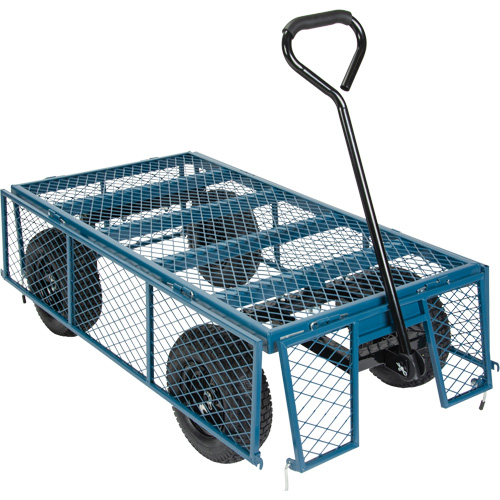 Wagon avec c&ocirc;t&eacute;s rabattables, 24" la x 48" la x Capacit&eacute; 800 lb Waymarc Industries Inc