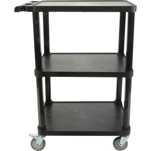 Utility Cart with Flat Shelf, 3 Tiers, 18-1/8" x 37-3/8" x 27-3/4", 330 lbs. Capacity Waymarc Industries Inc