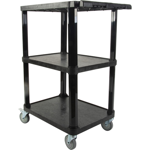 Utility Cart with Flat Shelf, 3 Tiers, 18-1/8" x 37-3/8" x 27-3/4", 330 lbs. Capacity Waymarc Industries Inc