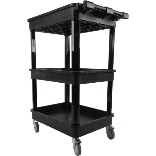 Utility Cart with Deep Lip Shelf, 3 Tiers, 19" x 39-1/2" x 28-1/4", 330 lbs. Capacity Waymarc Industries Inc