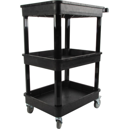 Utility Cart with Deep Lip Shelf, 3 Tiers, 19" x 39-1/2" x 28-1/4", 330 lbs. Capacity Waymarc Industries Inc