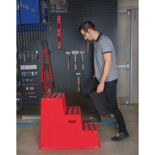 Escabeau industriel, 3 marches, 34-13/16" x 22-7/16" x Hauteur 28-1/2" Waymarc Industries Inc
