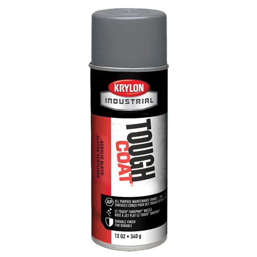 &eacute;mail acrylique &agrave; l'alkyde Tough Coat, Gris, Brillant, 12 oz, Canette a&eacute;rosol Waymarc Industries Inc