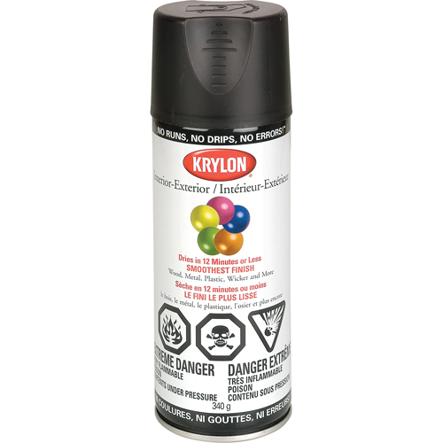 Laque industrielle Acryli-Quik, Noir, Semi-mat, 12 oz, Canette a&eacute;rosol Waymarc Industries Inc