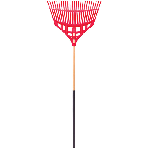 Leaf Rake, 24" Blade, Wood Handle, Plastic Blade Waymarc Industries Inc