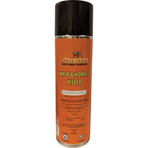 SkeetSafe&reg; Wasp & Hornet Spray, 350 g, Aerosol Can, Solvent Base Waymarc Industries Inc