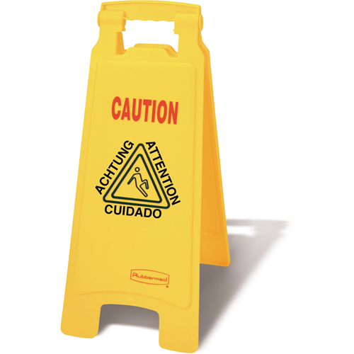 Wet Floor Safety Signs, Quadrilingual with Pictogram Waymarc Industries Inc