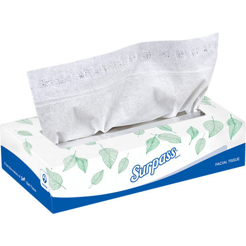 Surpass&reg; Facial Tissue, 2 Ply, 8.3" L x 7.8" W, 100 Sheets/Box Waymarc Industries Inc