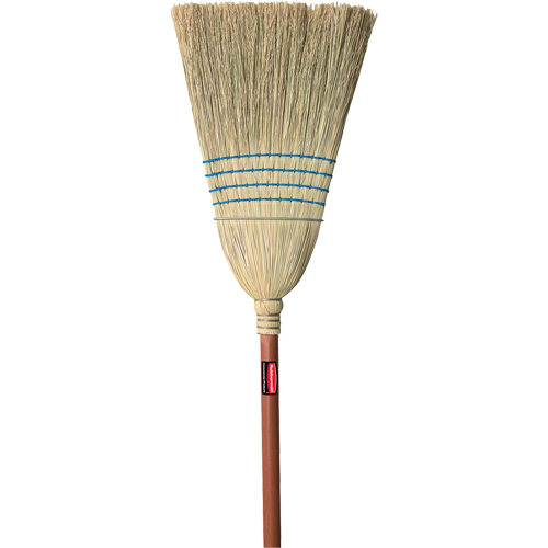Warehouse Corn Broom, 4-String, Wood Handle Waymarc Industries Inc