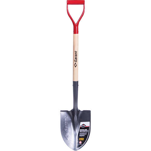 Pro Round Point Shovel, Tempered Steel Blade, Wood, D-Grip Handle Waymarc Industries Inc