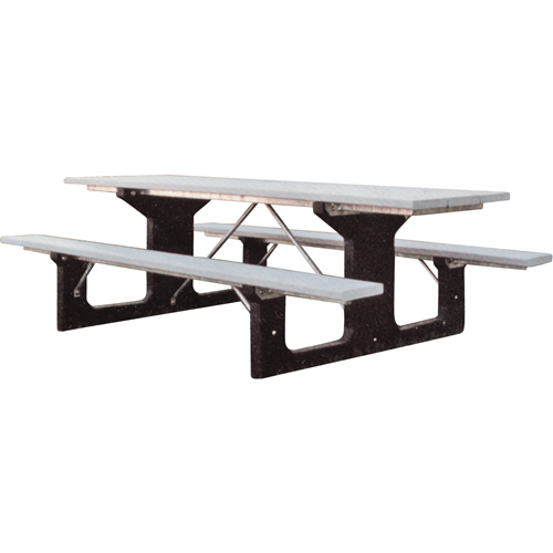Tables de pique-nique en plastique recycl&eacute;, 6' lo x 61-1/2" la, Gris Waymarc Industries Inc