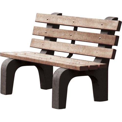 Park Benches, Recycled Plastic, 48" L x 25" W x 31" H, Brown Waymarc Industries Inc