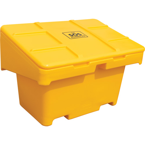 Contenants pour sel & sable SOS, Avec Moraillon, 42" x 29" x 30", 11 pi³, Jaune Waymarc Industries Inc