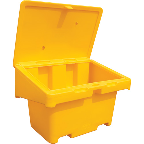 Contenants pour sel & sable SOS, Avec Moraillon, 42" x 29" x 30", 11 pi³, Jaune Waymarc Industries Inc