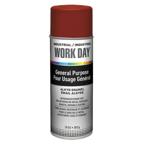 Peinture industrielle Work Day, Rouge, Tr&egrave;s mat, 10 oz, Canette a&eacute;rosol Waymarc Industries Inc