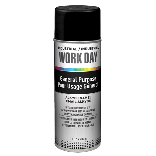 Industrial Work Day Paint, Black, Very Flat, 10 oz., Aerosol Can Waymarc Industries Inc