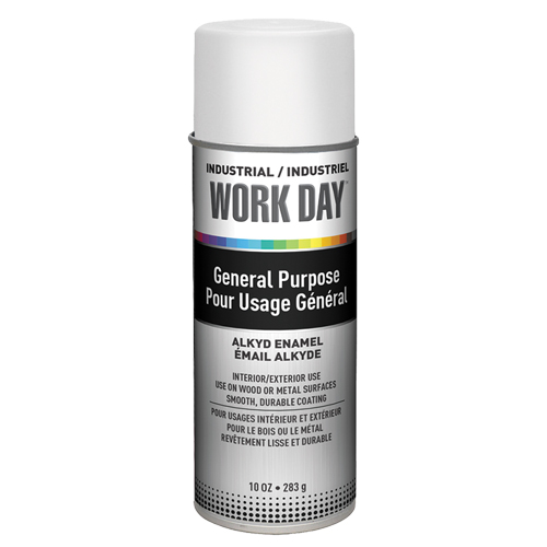 Industrial Work Day Paint, White, Very Flat, 10 oz., Aerosol Can Waymarc Industries Inc