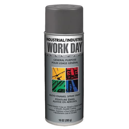 Industrial Work Day Paint, Dark Grey, Gloss, 10 oz., Aerosol Can Waymarc Industries Inc