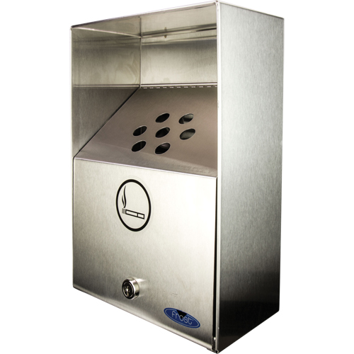 Smoking Receptacles, Wall-Mount, Stainless Steel, 3.3 Litres Capacity, 13-1/2" Height Waymarc Industries Inc