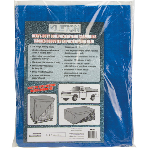 B&acirc;che, Standard, Bleu, 7' x 5' x 4 mils Waymarc Industries Inc