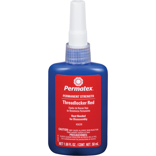 Adh&eacute;sif frein-filet, Rouge, &eacute;lev&eacute;, 50 ml, Bouteille Waymarc Industries Inc