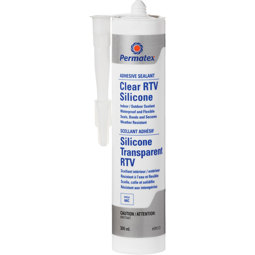Scellant adh&eacute;sif RTV transparent, 300 ml, Cartouche, Transparent Waymarc Industries Inc