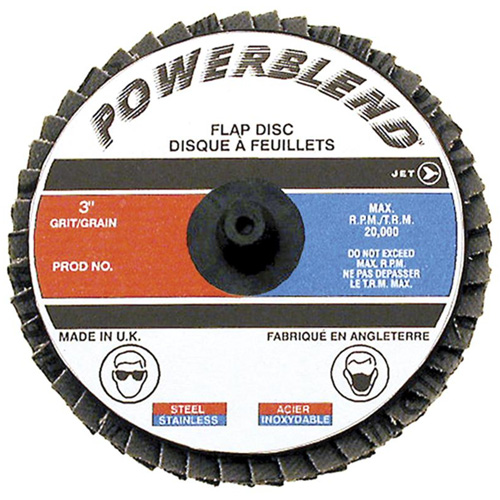 POWERBLEND Roll-on Flap Disc, 2" x Type R, Z120 Grit, Zirconia Alumina Waymarc Industries Inc