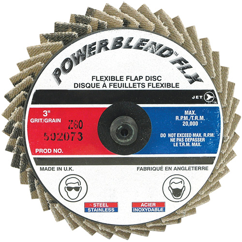 Powerblend FLX Roll-On Flap Disc, 3" x 60 Grit, Zirconia Alumina Waymarc Industries Inc