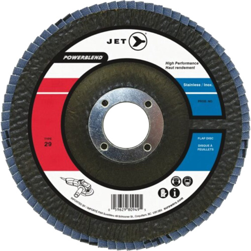 Disque &agrave; lamelles POWERBLEND, 4-1/2" x 7/8", Type 29, Grain Z120, Alumine de zirconium Waymarc Industries Inc