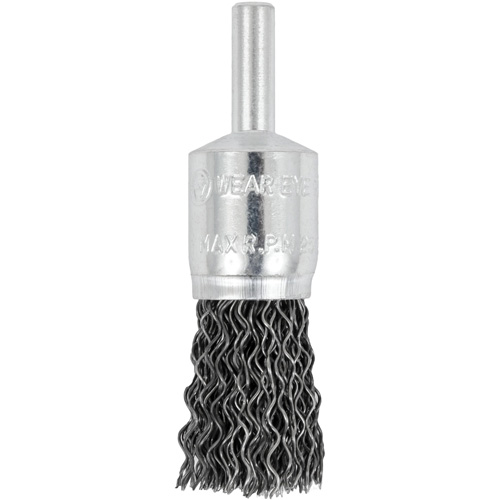 E050-20 Shaft Mounted Crimped End Brush, 1/2", 0.02" Fill, 1/4" Shank Waymarc Industries Inc
