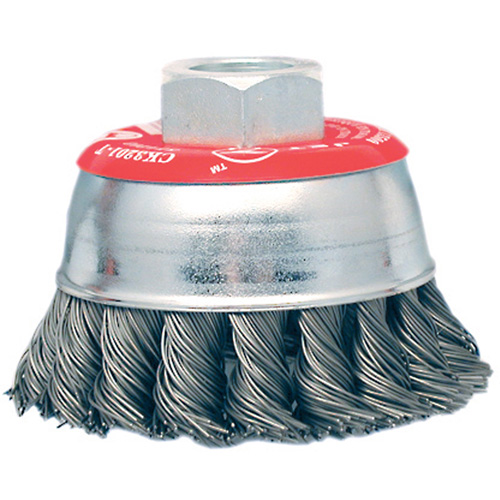 High-Performance Knot Twisted Cup Brush, 3" Dia. x 10mm x 1.25" Arbor Waymarc Industries Inc