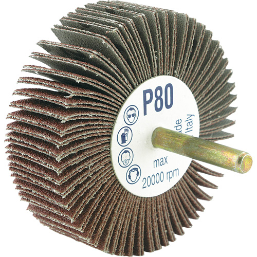 Shaft Mounted Flapwheel, 80 Grit, 3" x 1/4" Waymarc Industries Inc