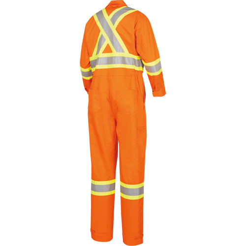 5555 Combinaison de s&eacute;curit&eacute; &agrave; haute visibilit&eacute; ignifuge et anti-arcs &eacute;lectriques, Taille 36, Orange haute visibilit&eacute;, 11 cal/cm² Waymarc Industries Inc