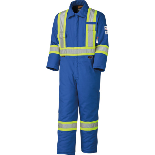 5522A Combinaison de s&eacute;curit&eacute; &agrave; haute visibilit&eacute; ignifuge et anti-arcs &eacute;lectriques, Taille 2T-Grand, Bleu royal, 58 cal/cm² Waymarc Industries Inc