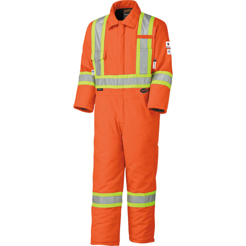 5532A Combinaison de s&eacute;curit&eacute; &agrave; haute visibilit&eacute; ignifuge et anti-arcs &eacute;lectriques, Taille 2T-Grand, Orange haute visibilit&eacute;, 58 cal/cm² Waymarc Industries Inc