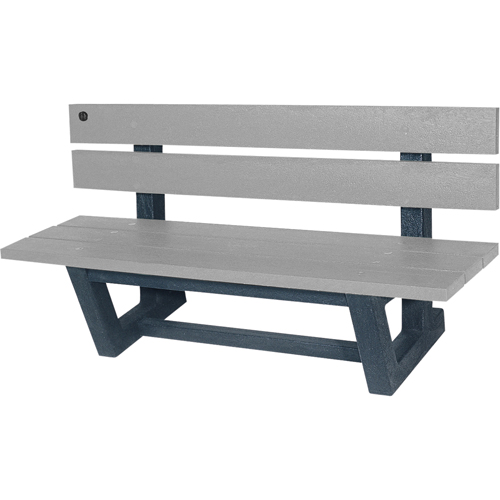Outdoor Park Benches, Recycled Plastic, 72" L x 23-3/16" W x 29-13/16" H, Grey Waymarc Industries Inc