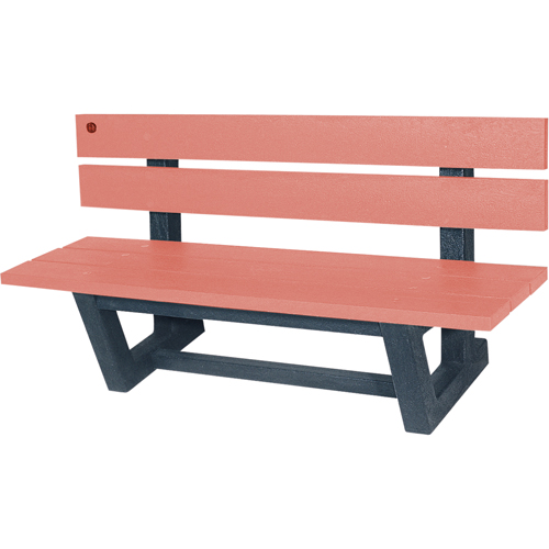 Outdoor Park Benches, Recycled Plastic, 60" L x 22-13/16" W x 29-13/16" H, Redwood Waymarc Industries Inc